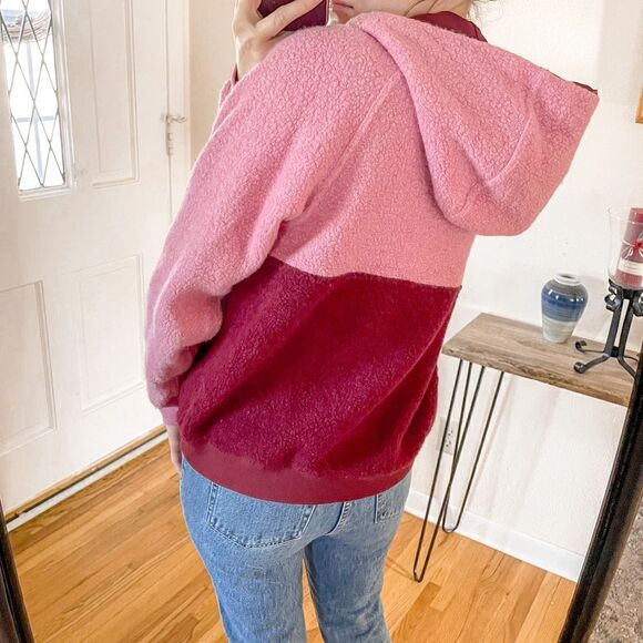 Outdoor Voices MegaFleece Half Zip Pullover Hoodie Raspberry Pink - Picture 2 of 10